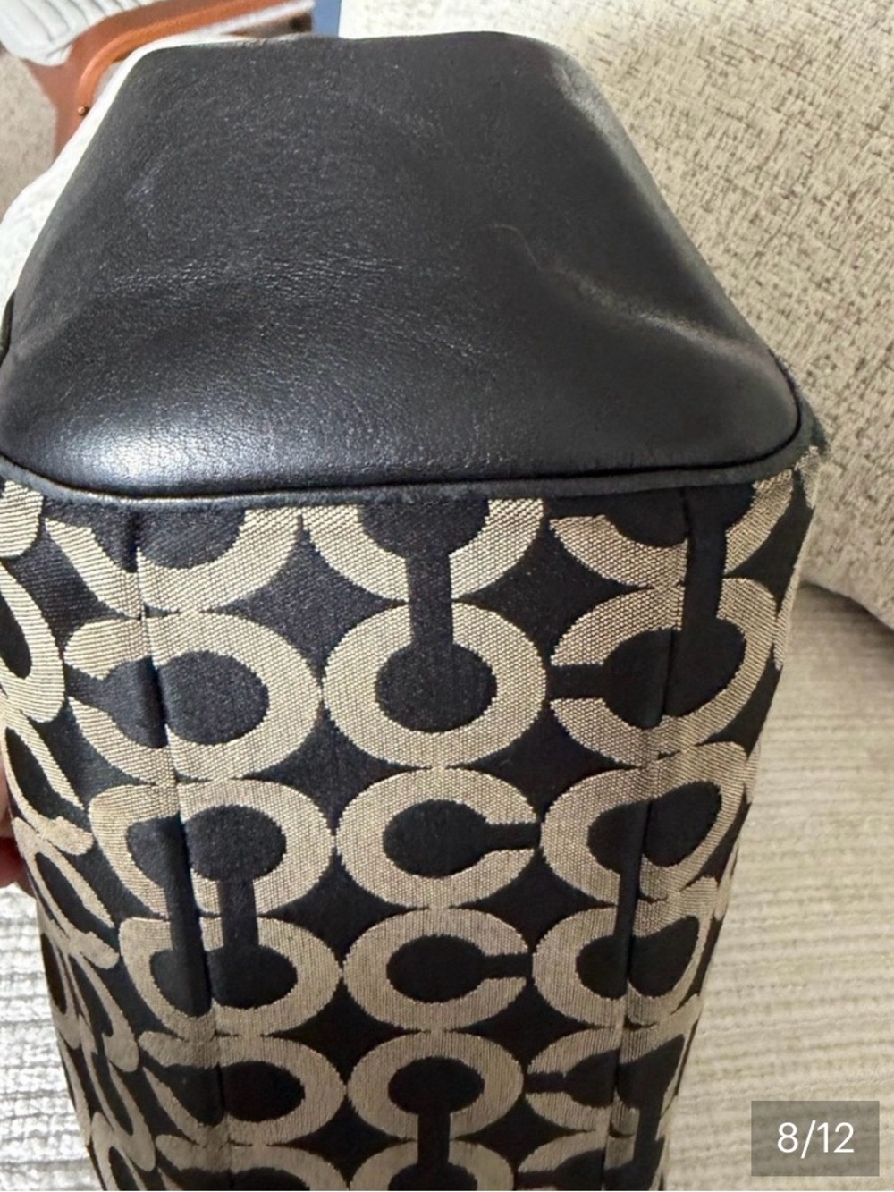 Coach Black & Beige Madison Madeline east/west satchel! Like new condition - Picture 6 of 14